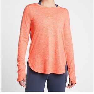 Athleta Bright Coral Long Sleeve Tee